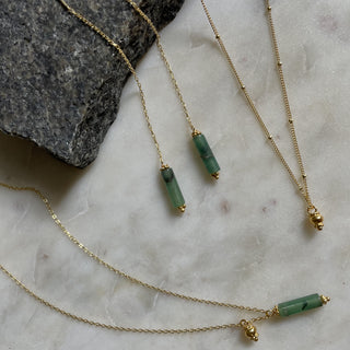 Ivy thread drop earrings on stone gold vermeil